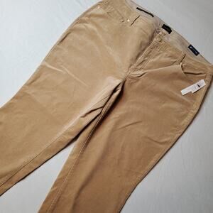 Talbots Women's Size 18WP NWT Corduroy Straight Leg Metallic Pants Tan